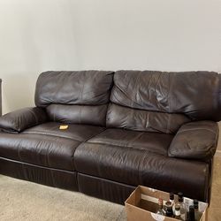 Leather reclining couch
