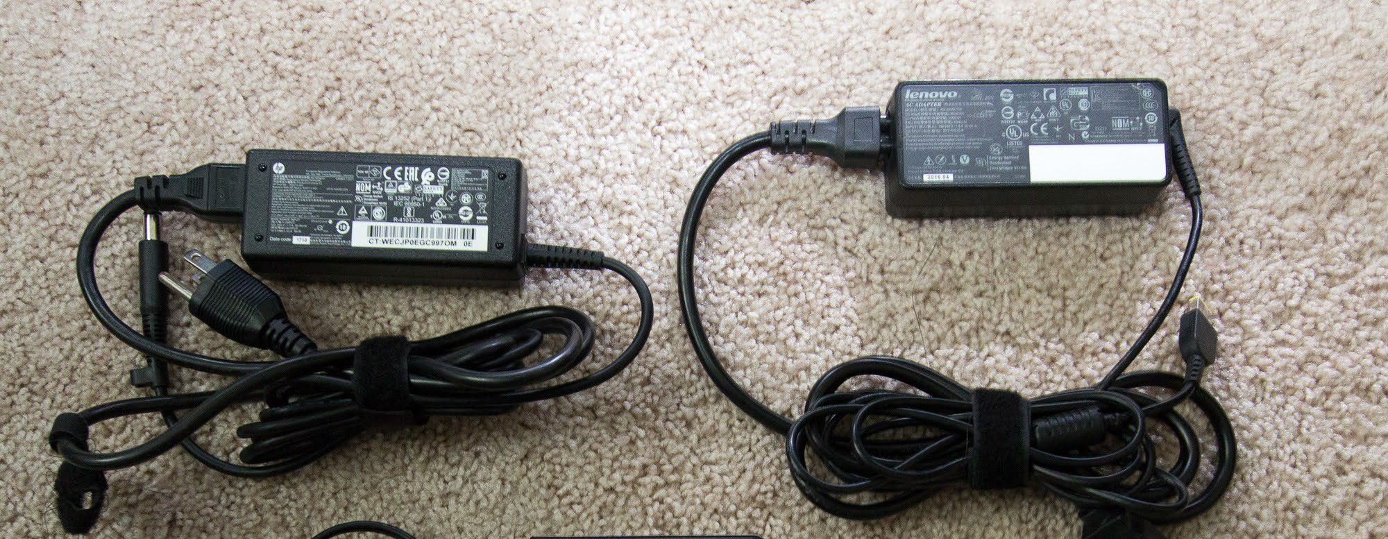 Lenovo and HP laptop chargers