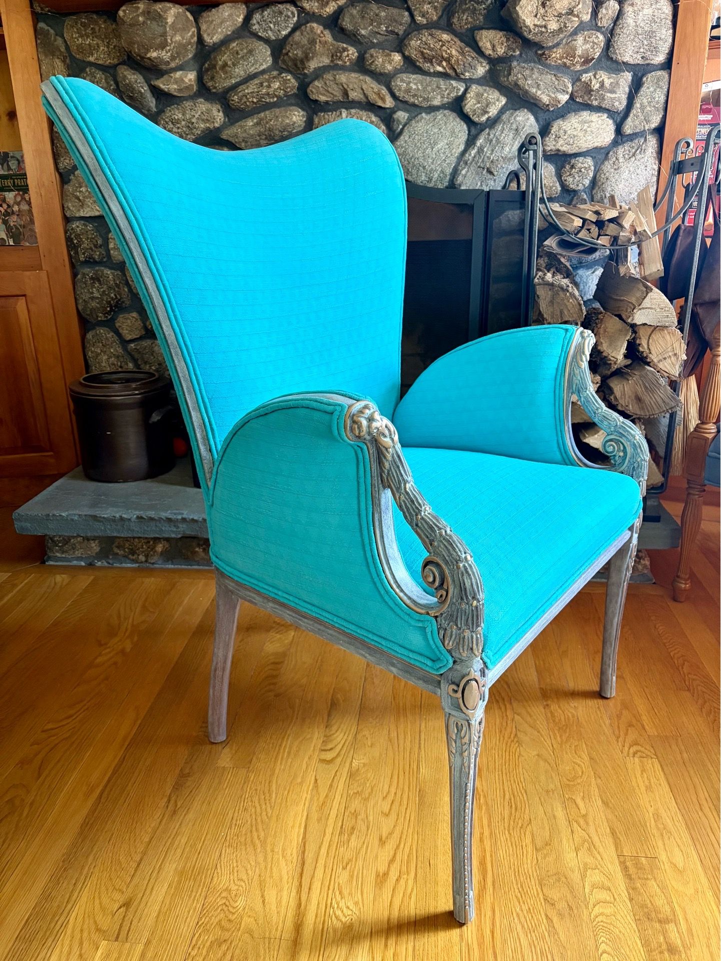 Custom Vintage Wingback Chair by Grosfeld House