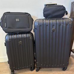 🎒 FOR SALE: Travelers Club Midtown 4-Piece Hardside Luggage Set (Black) – LIKE NEW! 🧳