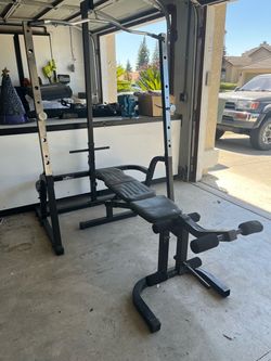 RockFit Weight Bench and Squat Rack Combo