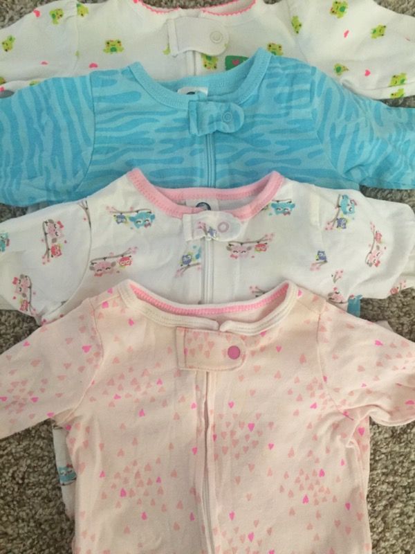 Baby girl clothes 0-3M pajama lot
