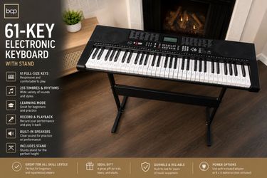 BCP 61-Key Electronic Keyboard with Stand –