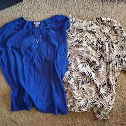 Set Of 2 Catherine's Women Plus Size Blouses- Size 5X