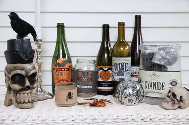 Halloween Apothecary Set #2 - Skulls, Potion Bottles, Spiders, Ravens, Votives