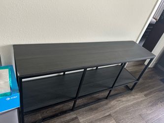 Modern Black Console Table with Open Shelving