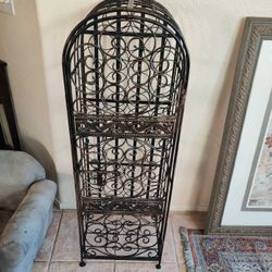Large Iron Wine Rack Approx 4” Feet Tall And Holds Prob 50 Bottles 