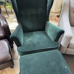 Arm chair and foot stool, soft and comfy, Ikea