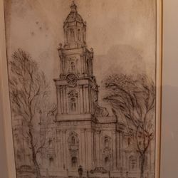 Max Fernekes St. John's Cathedral, Milwaukee Signed Max Fernekes And Titled Lower Left 13.5'" Wide 17" Tall Etching 