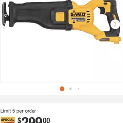 DEWALT FLEXVOLT 60V MAX Cordless Brushless Reciprocating Saw (Tool Only