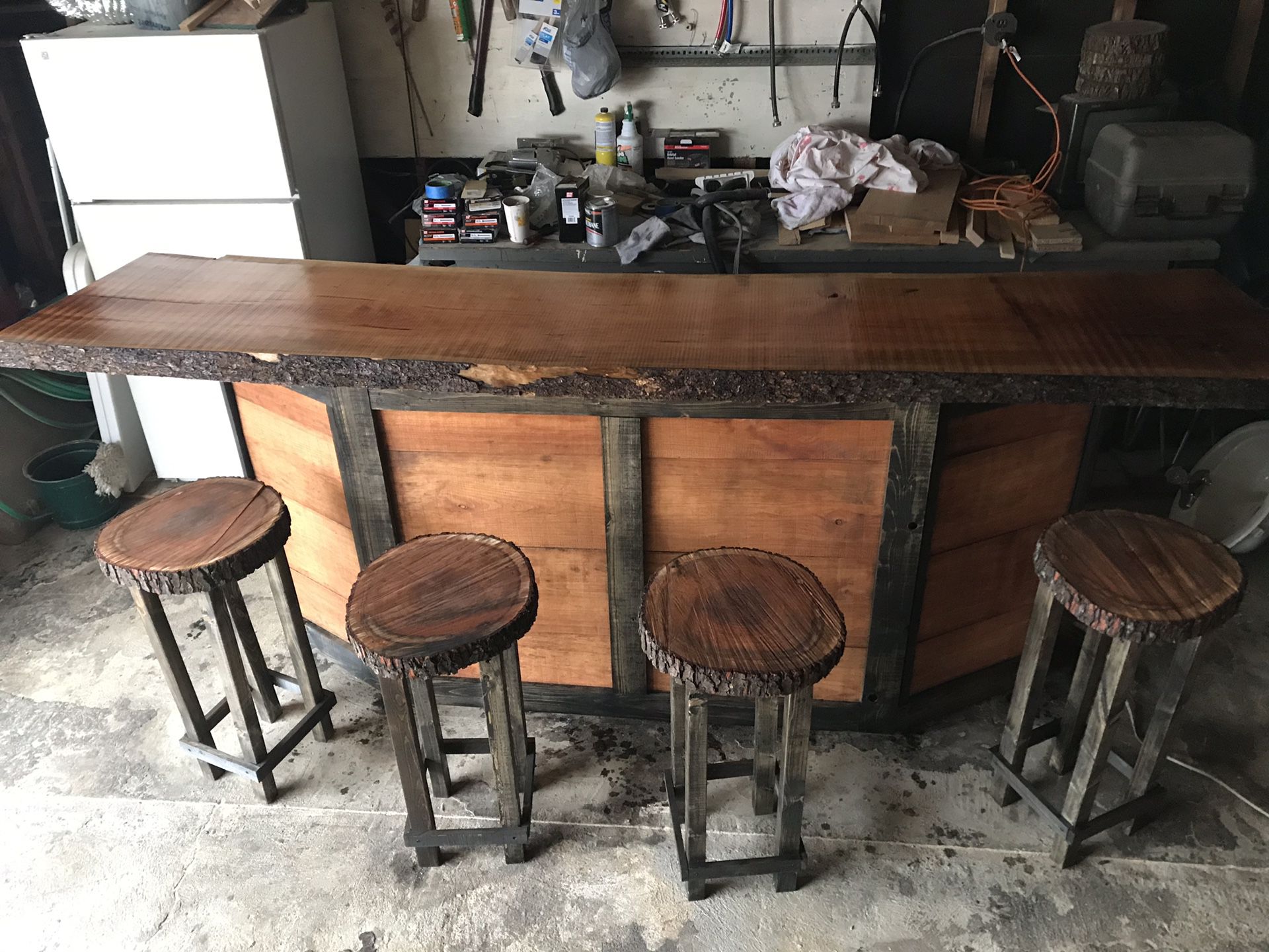 Cherry bar and stools