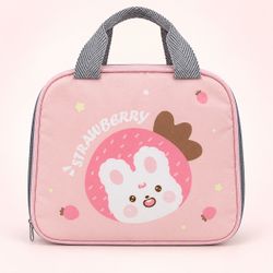 Cute Insulated Lunch Bag – Strawberry Bunny or Avocado Design