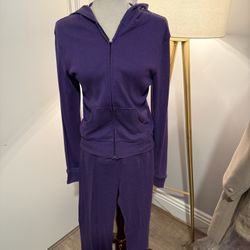 Hot Rose Purple Velour Tracksuit – Size S