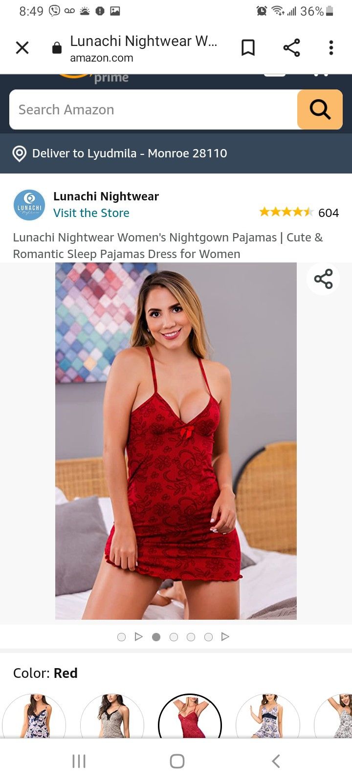 Lunachi Nightwear Women's Nightgown Pajamas | Cute & Romantic Sleep Pajamas Dress for Women
New