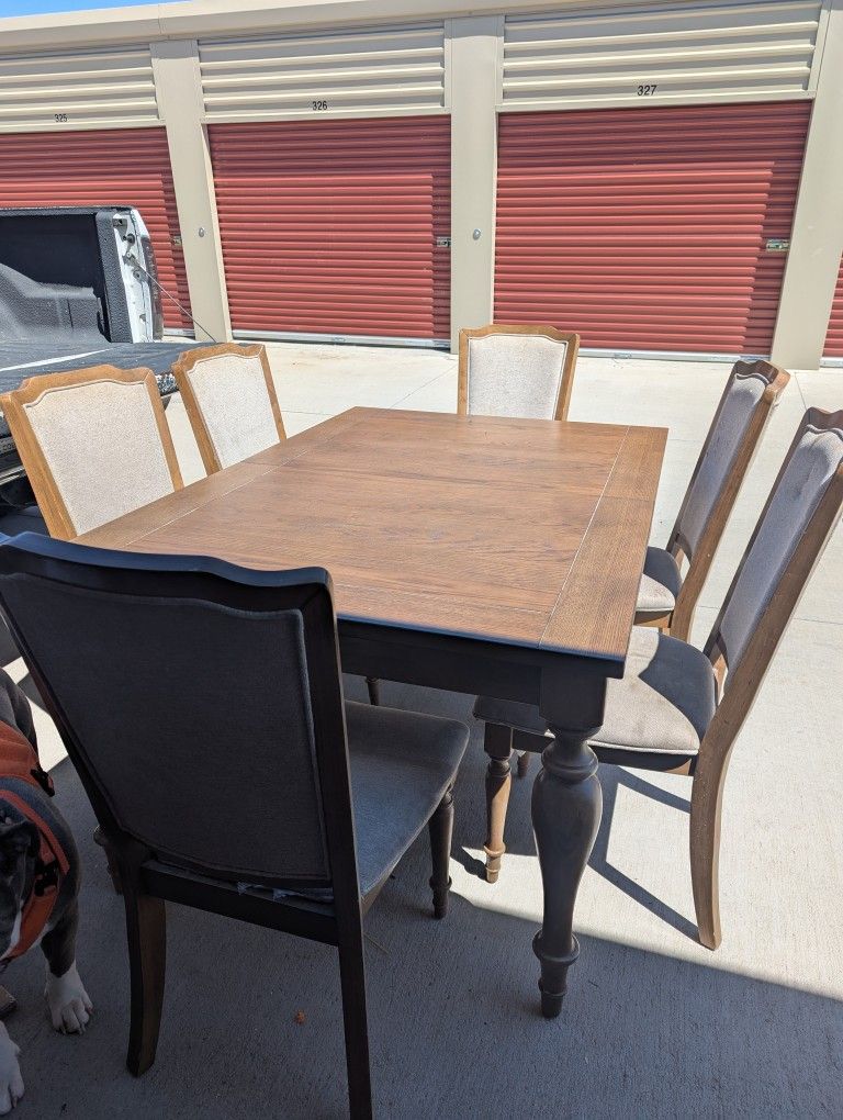 Kitchen Table And Eight Chairs