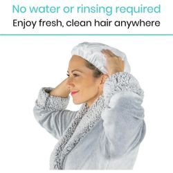 Vive - No Rinse Shampoo Caps (6 pcs) - Soft Shower Caps w/ Conditioner - White 