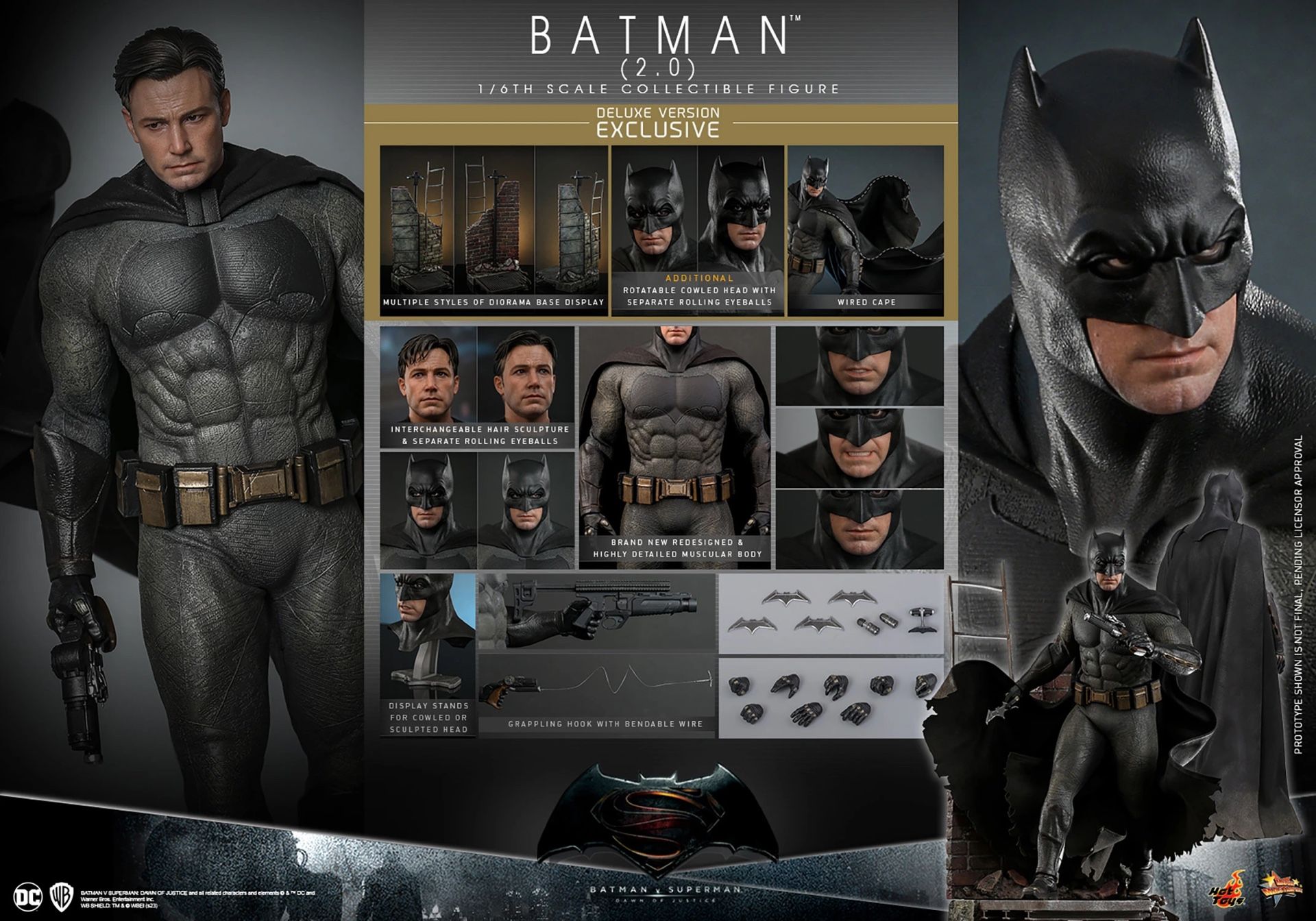 Hot Toys Bvs Batman 2.0 Deluxe Edition Marvel Dc Star Wars 1/6 Scale