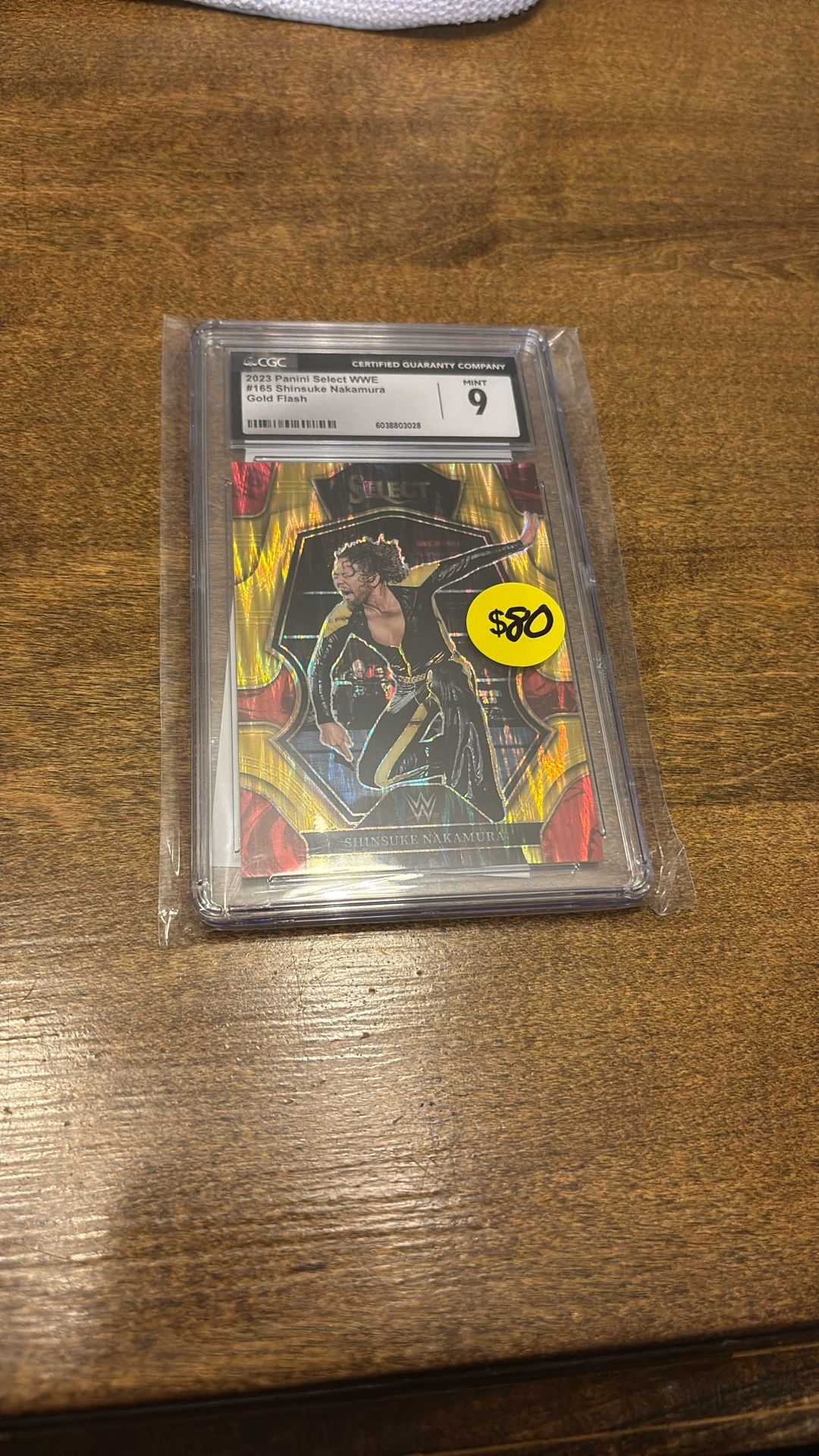 Shinsuke Nakamura Mint 9 2023 Panini Select WWE Gold Flash