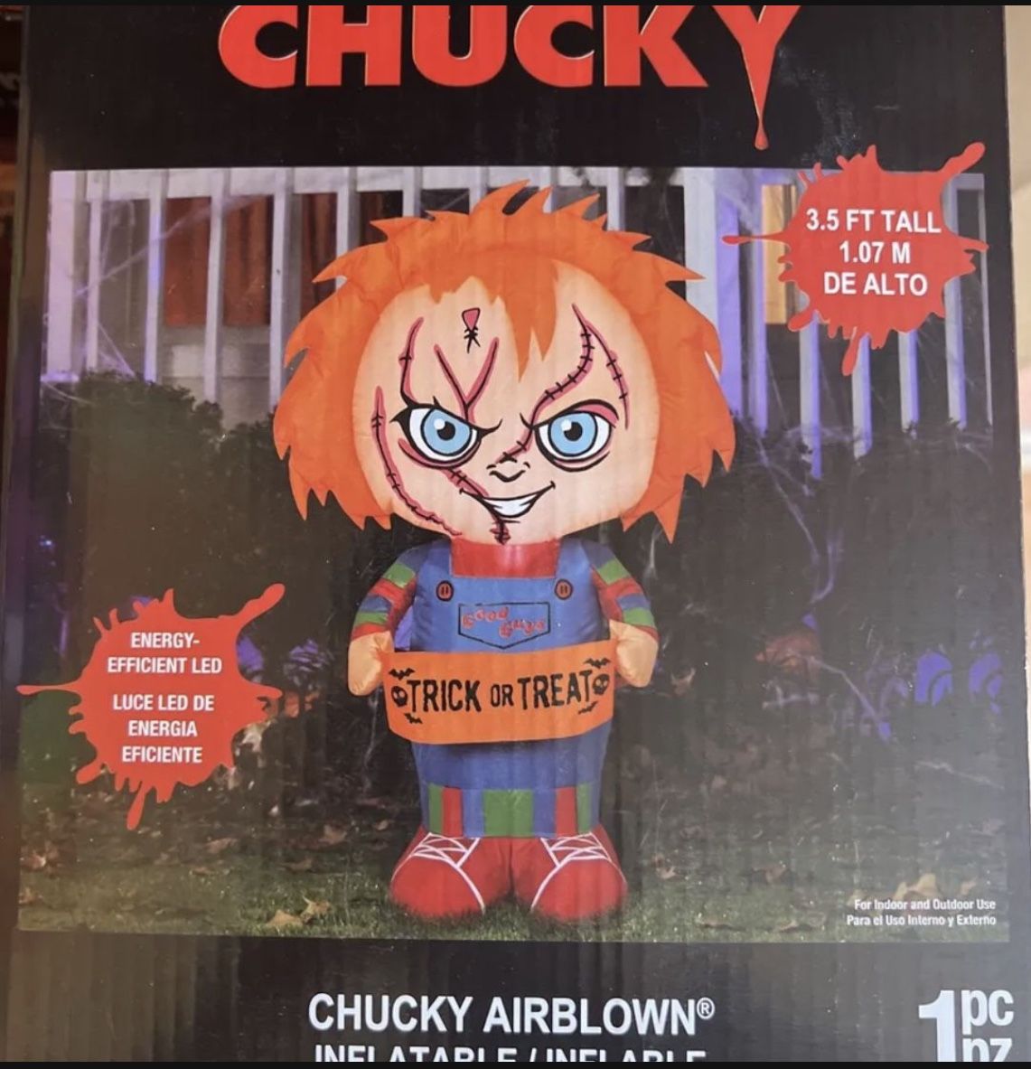 Chucky Childs Play Halloween Airblown Inflatable Yard Blow Up Scary Inflatables 5 Ft!