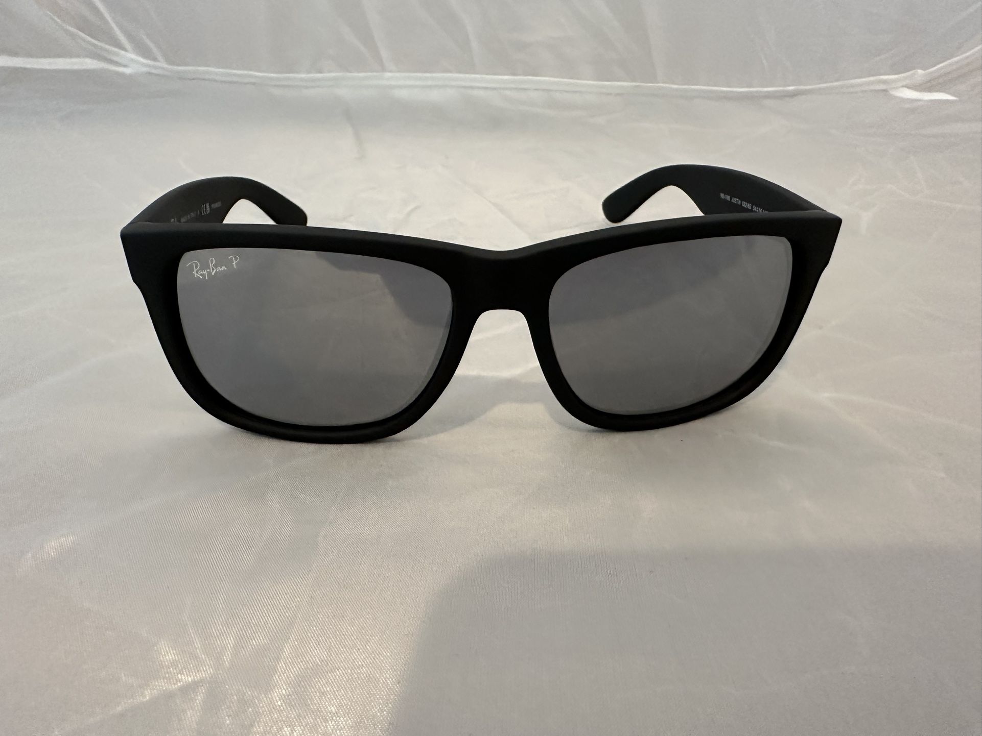 RB Justin Polarized Matte Black Sunglasses - Silver Lens