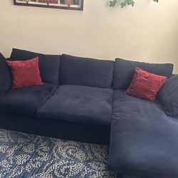 Couch Sectional 2 Piece blue 