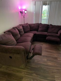 Dark brown sectional recliner
