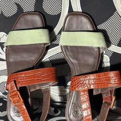 Green/orange Sandals 