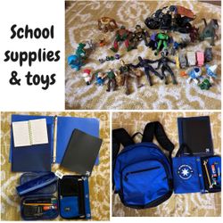Boys School Supplies & toy bundle