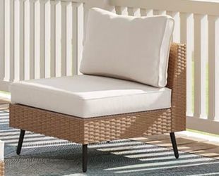 LAUSAINT HOME Outdoor Wicker Patio Sofa Section – Modular PE Rattan Seat – New in Box