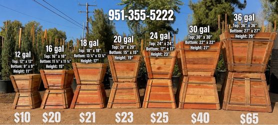 New redwood planters