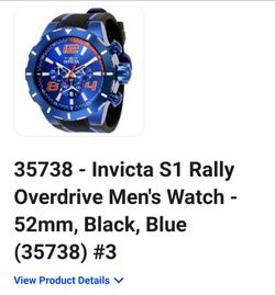 52mm Invicta S1 Rally edition watch