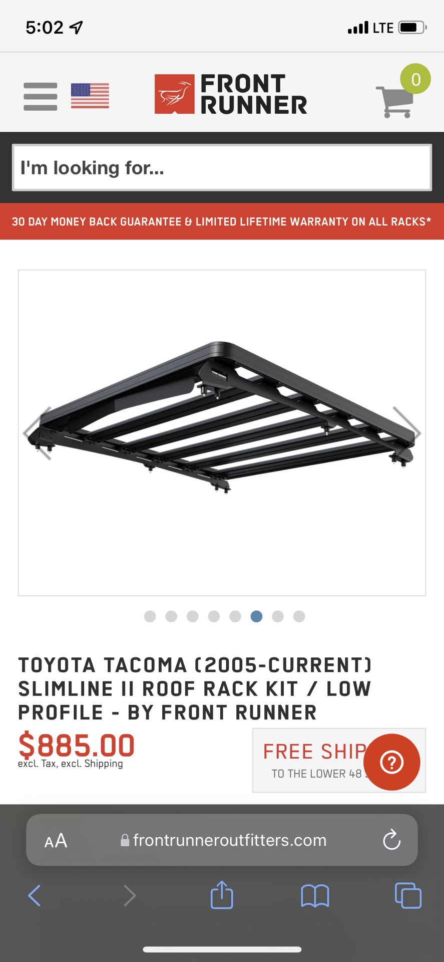 TOYOTA TACOMA (2005-CURRENT) SLIMLINE II ROOF RACK KIT / LOW PROFILE - BY FRONT RUNNER