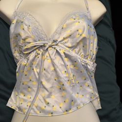 Satin Cami With Lemons 🍋 Sz Large 
