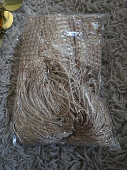 Ceiling string curtains.