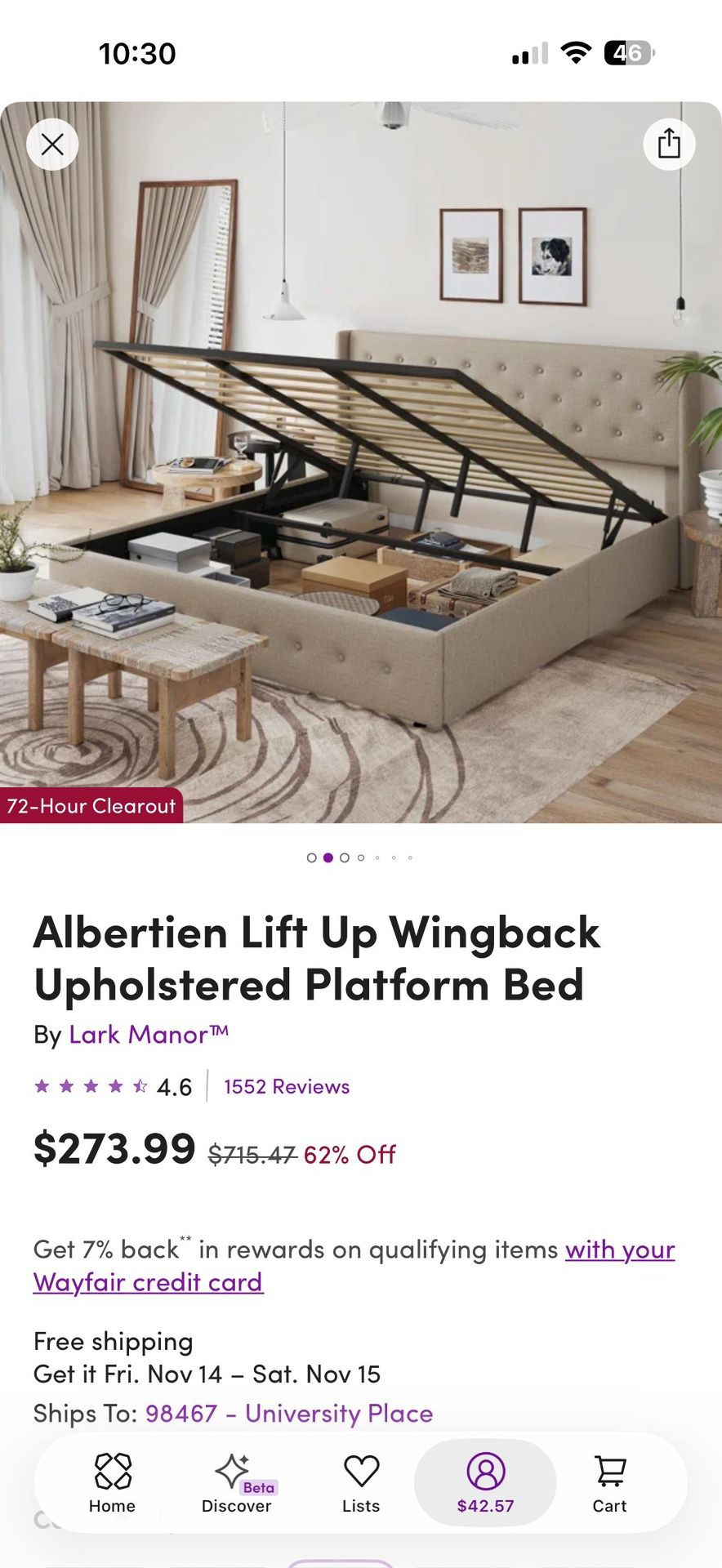 queen bed with frame