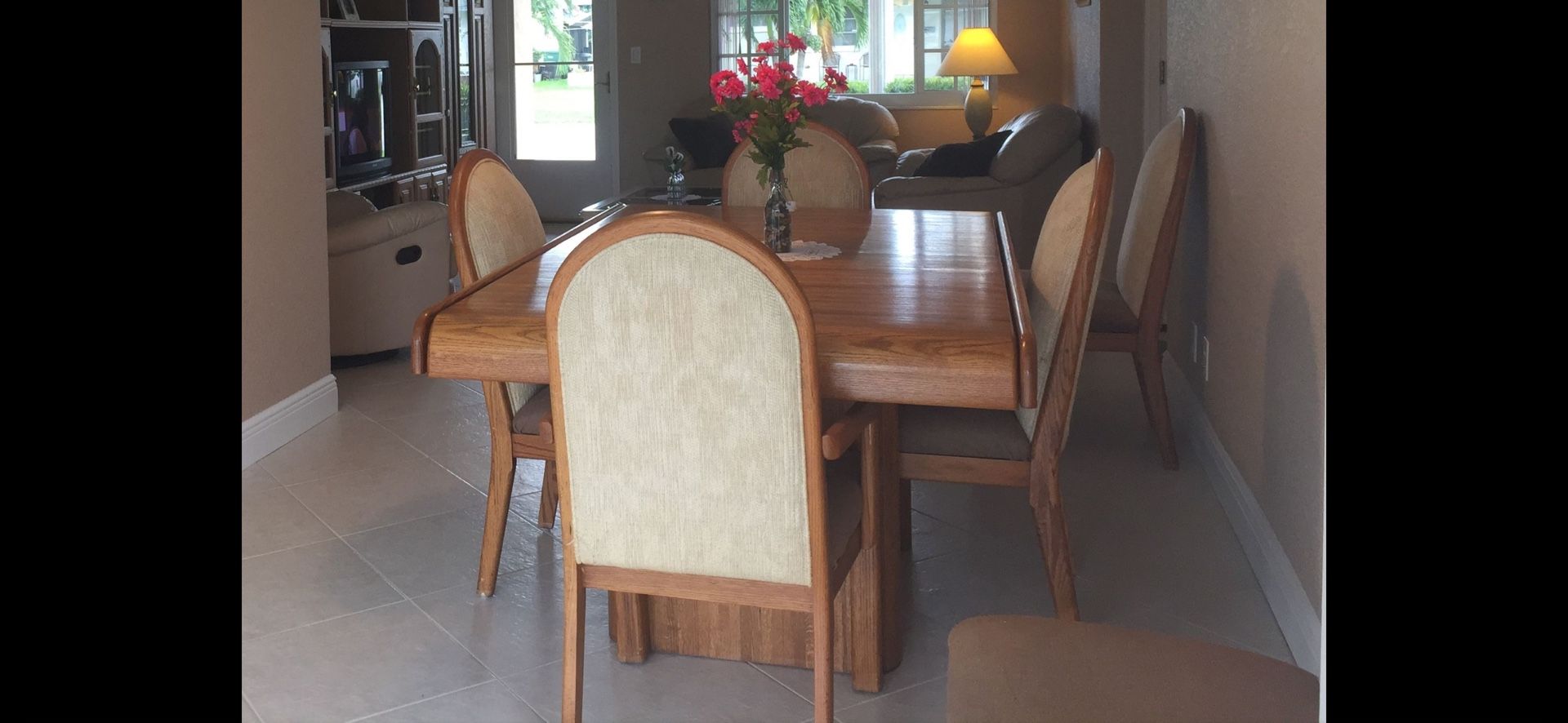 Solid Wood Dining Table And 6 Chairs