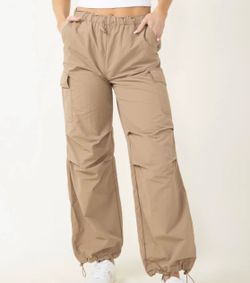 Khaki Parachute Pants Cargo NEW