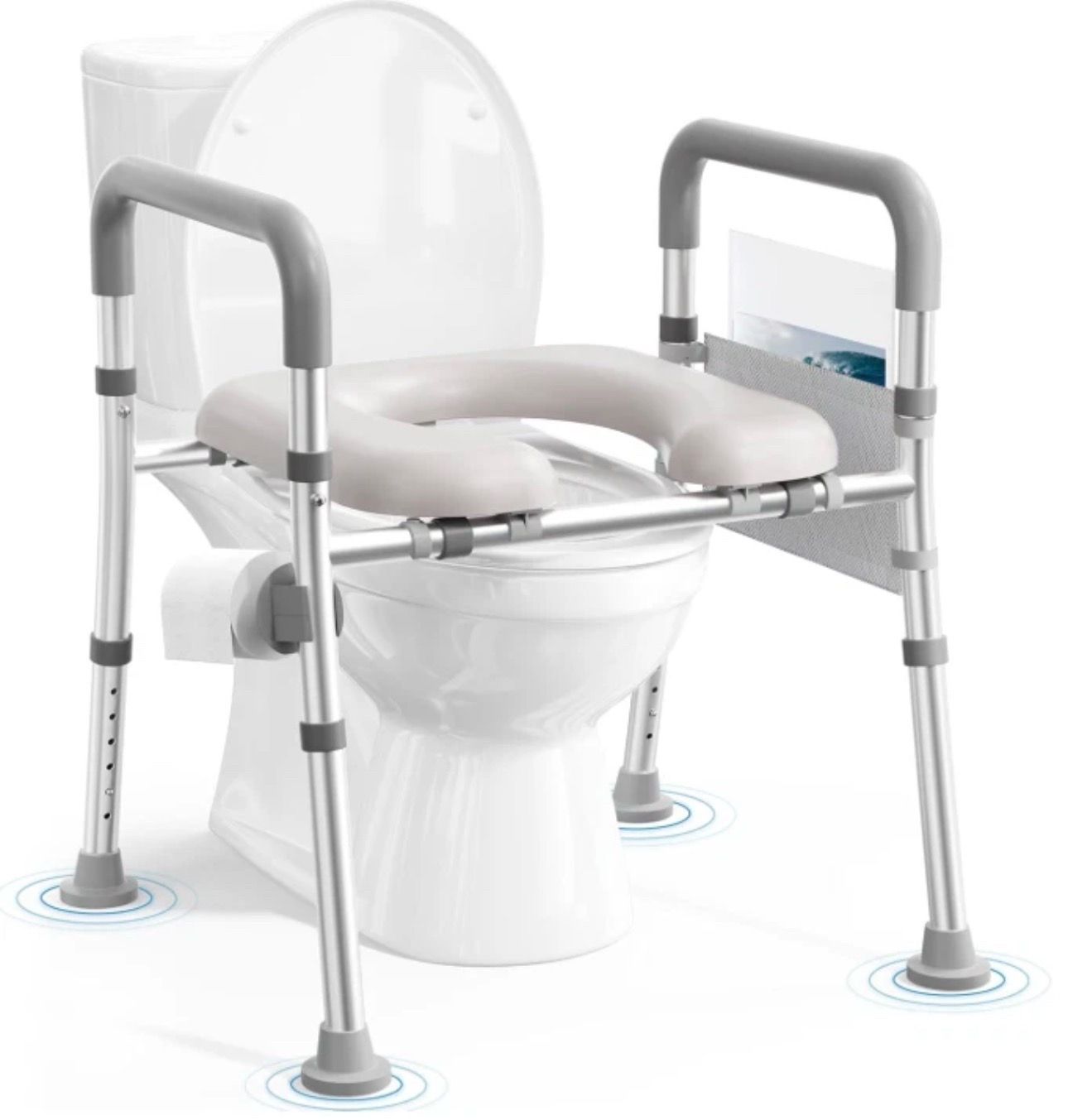 Soundfuse Toilet Seat Riser for Seniors, FSA HSA Eligible Raised Toilet Seat