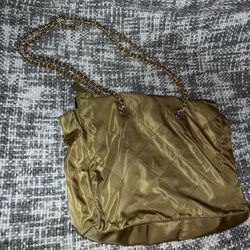 PRADA Olive green Quilted Tessuto Chain Tote Shoulder Bag