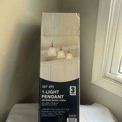 Hampton Bay 1-Light Brushed Nickel Mini-Pendant (3-Pack ) New in Box