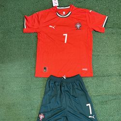 Portugal National Christiano Ronaldo Red Jersey With Shorts