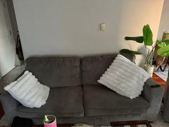 Grey Sofa and Recliner Duo