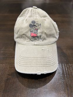 Vintage Disney Parks Mickey Mouse Beige Adjustable Baseball Cap Hat Adult