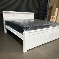 White King Bed With Mattress 