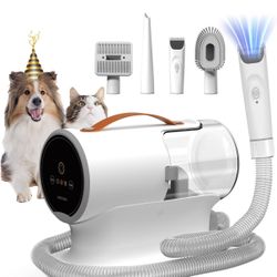AIRROBO Dog Grooming Vacuum Kit,12000Pa Strong Pet Vacuum for Shedding,Grooming Hai,Quiet,PG100,2L Large Capacity (White)