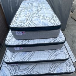 Queen Size Mattress Pillow Top 12” Thick. All Sizes Available. Brand New Mattresses. Same Day Delivery