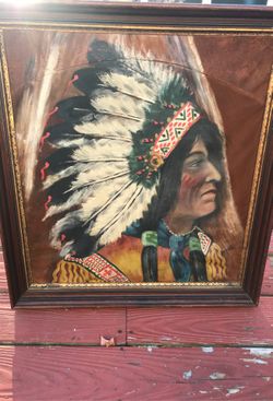 Oil painting of Native American Indian Chief
