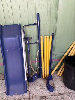 Swing set and slide