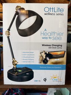 OttLite Wellness Series Wireless Charging LED Desk Lamp