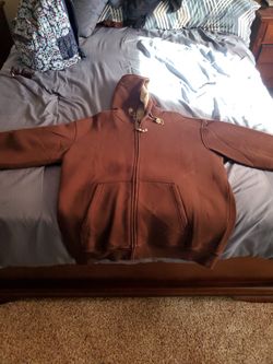 Brown Anchor Blue Zip Up Hoodie -never Used